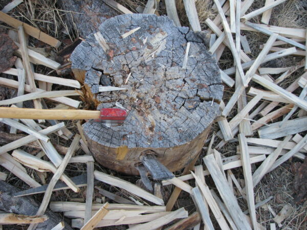 chopping kindling